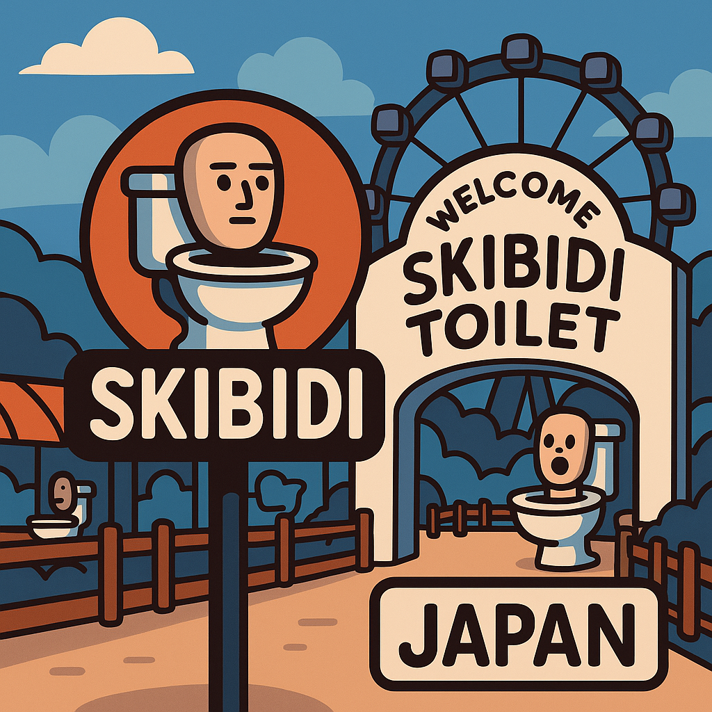 Skibidi Toilet Tokyo theme park illustration